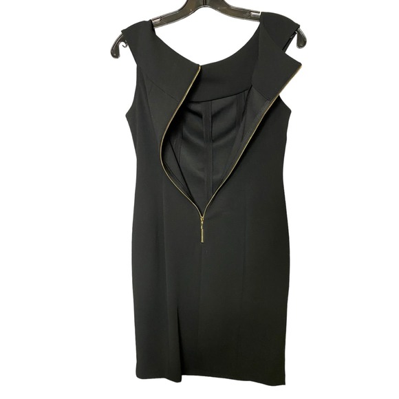 NWT DKNY Sheath Dress 8 Black Cap Sleeve Work Zip Knee Length Office Business - Picture 3 of 6